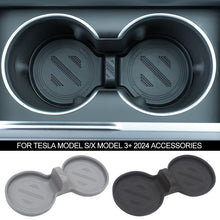 Load image into Gallery viewer, Silicone Car Waterproof Interior Non-Slip Coasters Center Console Storage Organizer Drink Pad Slots For Tesla Model S/X Model 3+ 2024 Accessories
