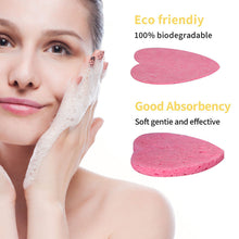 Load image into Gallery viewer, 10pcs Heart Shaped Makeup Removal Sponge Compressed Cellulose Sponge Wood Pulp Cotton Face Washing Cleanser Sponge Cosmetic Puff
