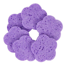 Load image into Gallery viewer, 10pcs Plum Blossom Compressed Wood Pulp Cotton Natural Facial Cleanser Face Washing Cleansing Sponge Cosmetic Puff
