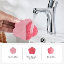 Load image into Gallery viewer, 10pcs Plum Blossom Compressed Wood Pulp Cotton Natural Facial Cleanser Face Washing Cleansing Sponge Cosmetic Puff
