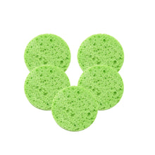 Load image into Gallery viewer, 5pcs Circular Compressed Wood Pulp Cotton Face Cleansing Puff Biodegradable Cleansing Puff Cleansing Makeup Removal Sponge Puff
