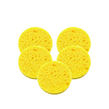 Load image into Gallery viewer, 5pcs Circular Compressed Wood Pulp Cotton Face Cleansing Puff Biodegradable Cleansing Puff Cleansing Makeup Removal Sponge Puff
