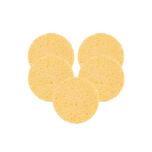 Load image into Gallery viewer, 5pcs Circular Compressed Wood Pulp Cotton Face Cleansing Puff Biodegradable Cleansing Puff Cleansing Makeup Removal Sponge Puff
