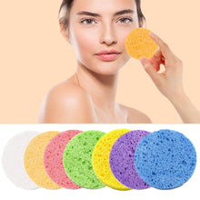 Load image into Gallery viewer, 5pcs Circular Compressed Wood Pulp Cotton Face Cleansing Puff Biodegradable Cleansing Puff Cleansing Makeup Removal Sponge Puff
