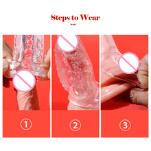 Load image into Gallery viewer, Penis Sheath Male Cock Enlargement Sleeve Ejaculation Delay Sleeve Sex Toys For Couples Wearable Penis Ring
