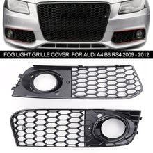Load image into Gallery viewer, 2Pcs Car Honeycomb Mesh Fog Light Open Vent Grille Intake Cover Grill Parts for Audi A4 B8 RS4 2009 - 2012
