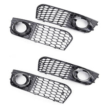 Load image into Gallery viewer, 2Pcs Car Honeycomb Mesh Fog Light Open Vent Grille Intake Cover Grill Parts for Audi A4 B8 RS4 2009 - 2012
