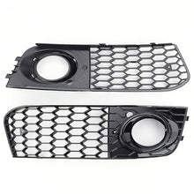 Load image into Gallery viewer, 2Pcs Car Honeycomb Mesh Fog Light Open Vent Grille Intake Cover Grill Parts for Audi A4 B8 RS4 2009 - 2012
