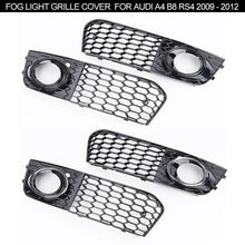 Load image into Gallery viewer, 2Pcs Car Honeycomb Mesh Fog Light Open Vent Grille Intake Cover Grill Parts for Audi A4 B8 RS4 2009 - 2012

