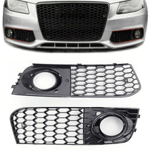 Load image into Gallery viewer, 2Pcs Car Honeycomb Mesh Fog Light Open Vent Grille Intake Cover Grill Parts for Audi A4 B8 RS4 2009 - 2012
