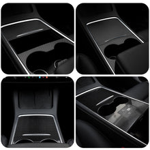 Load image into Gallery viewer, Car Interior Decoration Real Carbon Fiber Ultra Thin Car Center Console Cover Trim Sticker Fit For Tesla Model 3 Y 2021-23 Accessories
