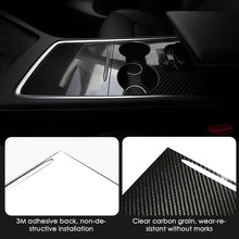 Load image into Gallery viewer, Car Interior Decoration Real Carbon Fiber Ultra Thin Car Center Console Cover Trim Sticker Fit For Tesla Model 3 Y 2021-23 Accessories
