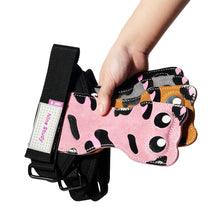 Load image into Gallery viewer, 1 Pair Professional Woman Hard Pull Power Belt Cat Shape Cowhide Wrist Brace Grip Strap Pull-Up Dumbbell Horizontal Bar Fitness Non-Slip Gloves
