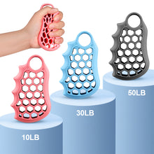 Load image into Gallery viewer, 1PC Portable Cellular Hole-Shaped Grip Device Silicone Hand Strength Training Equipment Rehabilitation Training Tool Student Stress Reliever 10/30/50LB
