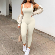 Load image into Gallery viewer, Women's Screw Thread Square Collar Vest One-Piece Yoga Shapewear Outdoor Sports Fitness High-Bounce Hip Lift Sexy Jumpsuit
