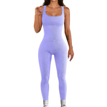 Load image into Gallery viewer, Women's Screw Thread Square Collar Vest One-Piece Yoga Shapewear Outdoor Sports Fitness High-Bounce Hip Lift Sexy Jumpsuit
