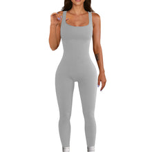 Load image into Gallery viewer, Women's Screw Thread Square Collar Vest One-Piece Yoga Shapewear Outdoor Sports Fitness High-Bounce Hip Lift Sexy Jumpsuit
