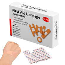 Load image into Gallery viewer, 100pcs Waterproof Variety Shapes Bandage Breathable First Band Aid Wound Dressing Medical Tape Wound Plaster Bandaids Health Care
