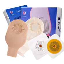 Load image into Gallery viewer, Two Piece Open Artificial Anal Ostomy Pocket for Medical Drainage Drainable Pouches with Hoop Barriers Ostomy Supplies Health Care
