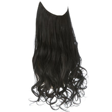 Load image into Gallery viewer, Synthetic Hair Extensions Fish Wire No Clips Fake Ombre Gradient Color Pink Blonde Brown Black Natural Wavy Hair Piece for Woman
