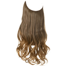 Load image into Gallery viewer, Synthetic Hair Extensions Fish Wire No Clips Fake Ombre Gradient Color Pink Blonde Brown Black Natural Wavy Hair Piece for Woman
