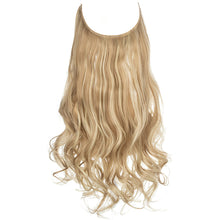 Load image into Gallery viewer, Synthetic Hair Extensions Fish Wire No Clips Fake Ombre Gradient Color Pink Blonde Brown Black Natural Wavy Hair Piece for Woman
