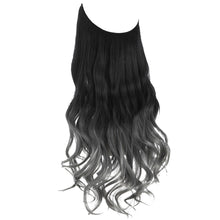 Load image into Gallery viewer, Synthetic Hair Extensions Fish Wire No Clips Fake Ombre Gradient Color Pink Blonde Brown Black Natural Wavy Hair Piece for Woman
