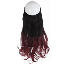Load image into Gallery viewer, Synthetic Hair Extensions Fish Wire No Clips Fake Ombre Gradient Color Pink Blonde Brown Black Natural Wavy Hair Piece for Woman
