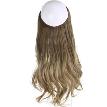 Load image into Gallery viewer, Synthetic Hair Extensions Fish Wire No Clips Fake Ombre Gradient Color Pink Blonde Brown Black Natural Wavy Hair Piece for Woman
