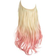 Load image into Gallery viewer, Synthetic Hair Extensions Fish Wire No Clips Fake Ombre Gradient Color Pink Blonde Brown Black Natural Wavy Hair Piece for Woman
