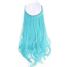 Load image into Gallery viewer, Synthetic Hair Extensions Fish Wire No Clips Fake Ombre Gradient Color Pink Blonde Brown Black Natural Wavy Hair Piece for Woman
