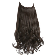 Load image into Gallery viewer, Synthetic Hair Extensions Fish Wire No Clips Fake Ombre Gradient Color Pink Blonde Brown Black Natural Wavy Hair Piece for Woman

