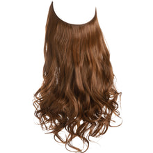 Load image into Gallery viewer, Synthetic Hair Extensions Fish Wire No Clips Fake Ombre Gradient Color Pink Blonde Brown Black Natural Wavy Hair Piece for Woman
