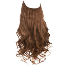 Load image into Gallery viewer, Synthetic Hair Extensions Fish Wire No Clips Fake Ombre Gradient Color Pink Blonde Brown Black Natural Wavy Hair Piece for Woman
