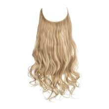 Load image into Gallery viewer, Synthetic Hair Extensions Fish Wire No Clips Fake Ombre Gradient Color Pink Blonde Brown Black Natural Wavy Hair Piece for Woman
