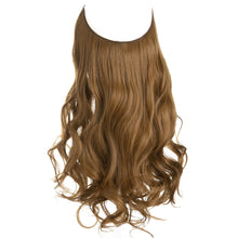 Load image into Gallery viewer, Synthetic Hair Extensions Fish Wire No Clips Fake Ombre Gradient Color Pink Blonde Brown Black Natural Wavy Hair Piece for Woman
