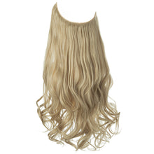 Load image into Gallery viewer, Synthetic Hair Extensions Fish Wire No Clips Fake Ombre Gradient Color Pink Blonde Brown Black Natural Wavy Hair Piece for Woman
