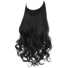 Load image into Gallery viewer, Synthetic Hair Extensions Fish Wire No Clips Fake Ombre Gradient Color Pink Blonde Brown Black Natural Wavy Hair Piece for Woman
