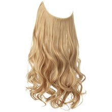 Load image into Gallery viewer, Synthetic Hair Extensions Fish Wire No Clips Fake Ombre Gradient Color Pink Blonde Brown Black Natural Wavy Hair Piece for Woman
