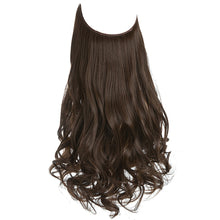 Load image into Gallery viewer, Synthetic Hair Extensions Fish Wire No Clips Fake Ombre Gradient Color Pink Blonde Brown Black Natural Wavy Hair Piece for Woman
