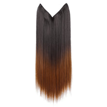 Load image into Gallery viewer, Synthetic Hair Extension Adjusted One Piece Wig Invisible Long Straight Hair fish wire Wig Not Easy To Break Women's Gradient Colored Wigs
