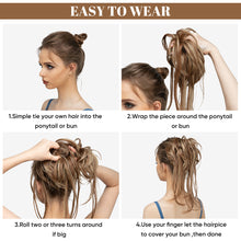 Load image into Gallery viewer, Synthetic Elastic Messy Bun Hairpieces Curly Scrunchie Fluffy Wig Chignon Band Updo Donut for Women Natural Hair Band
