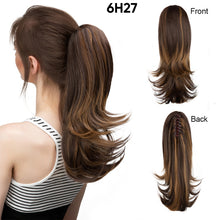 Load image into Gallery viewer, Synthetic Claw Clip in Ponytail Hair Extensions Hairpiece False Blonde Hair Wavy False Pigtail with Elastic Band Horse Tail Women Wig
