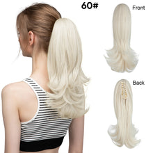 Load image into Gallery viewer, Synthetic Claw Clip in Ponytail Hair Extensions Hairpiece False Blonde Hair Wavy False Pigtail with Elastic Band Horse Tail Women Wig
