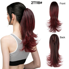 Load image into Gallery viewer, Synthetic Claw Clip in Ponytail Hair Extensions Hairpiece False Blonde Hair Wavy False Pigtail with Elastic Band Horse Tail Women Wig
