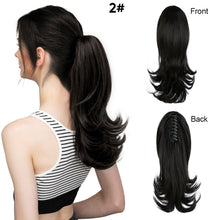 Load image into Gallery viewer, Synthetic Claw Clip in Ponytail Hair Extensions Hairpiece False Blonde Hair Wavy False Pigtail with Elastic Band Horse Tail Women Wig
