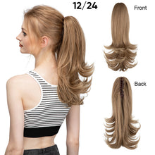 Load image into Gallery viewer, Synthetic Claw Clip in Ponytail Hair Extensions Hairpiece False Blonde Hair Wavy False Pigtail with Elastic Band Horse Tail Women Wig
