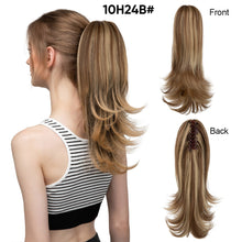 Load image into Gallery viewer, Synthetic Claw Clip in Ponytail Hair Extensions Hairpiece False Blonde Hair Wavy False Pigtail with Elastic Band Horse Tail Women Wig
