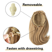 Load image into Gallery viewer, Synthetic Claw Clip in Ponytail Hair Extensions Hairpiece False Blonde Hair Wavy False Pigtail with Elastic Band Horse Tail Women Wig
