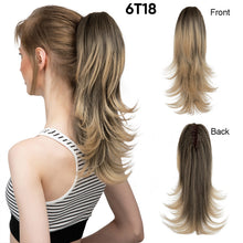 Load image into Gallery viewer, Synthetic Claw Clip in Ponytail Hair Extensions Hairpiece False Blonde Hair Wavy False Pigtail with Elastic Band Horse Tail Women Wig
